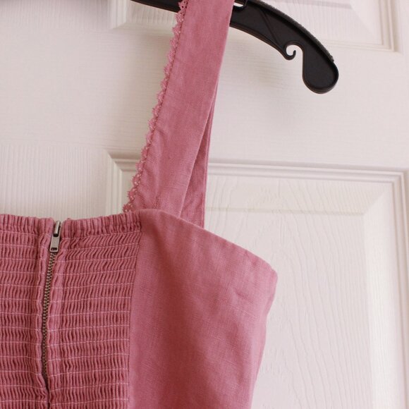 Reformation Sheri Linen Mini Dress in Pink Rose Petals 6 - Picture 12 of 12